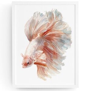 Watercolor Betta Fish Wall Art Print, Unframed - Vibrant Aquatic Elegance